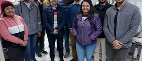 Group of students and Professor De Blasio at a lab in IIT-Delhi, January 2023. 